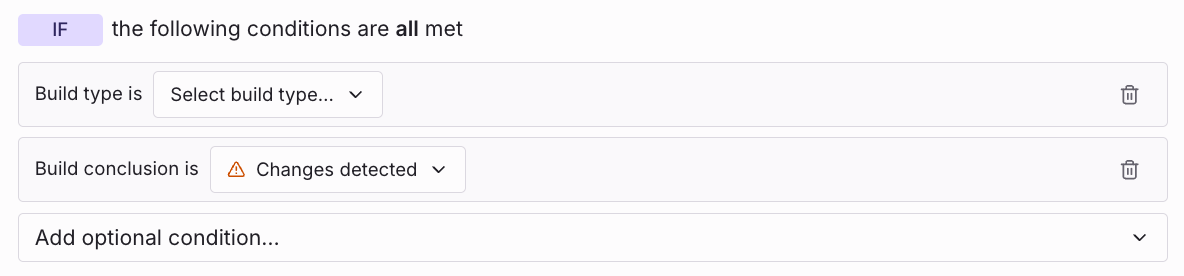 Automation conditions example