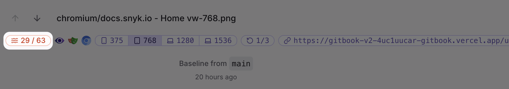 Flaky indicator next to a test change